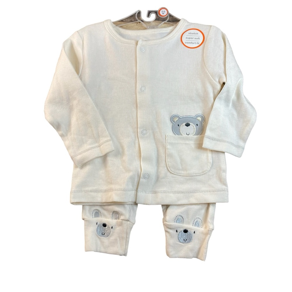 Wonder Nation baby 2 piece set cream 3-6 months